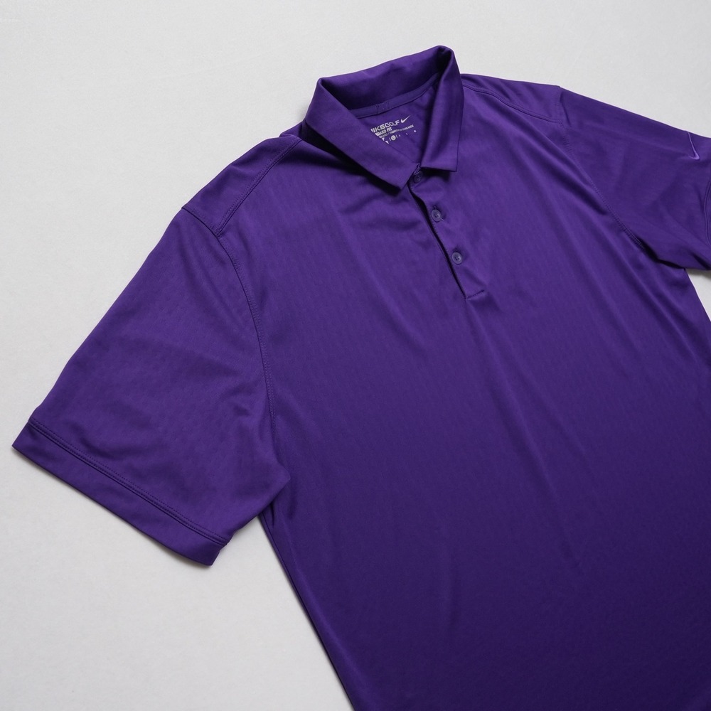 Nike Golf Dri-FIT Polo Shirt Mens Large Purple Swoosh Performance Golf - Picture 3 of 15